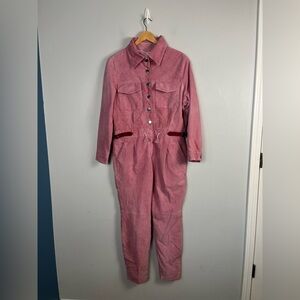 Vintage pink suede boiler suit size large READ